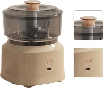 Imagen del producto de Picadora de carne eléctrica, multifunción, con cuchillas de acero inoxidable. Eficiente, segura y apta para uso alimentario. Color marrón oscuro