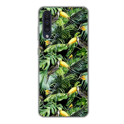 Produktbild von MuchoWow® Handyhülle Schutzhülle Hülle für Samsung Galaxy A50 Tukan - Muster - Pflanzen Silikon Softcase Handy Hülle - Mobiltelefonhülle