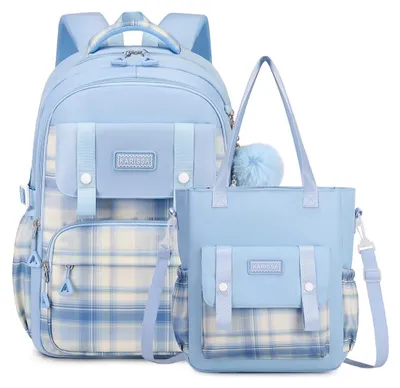 Obrázok produktu pre Školský batoh pre dievčatá s károvaným vzorom, 26 L