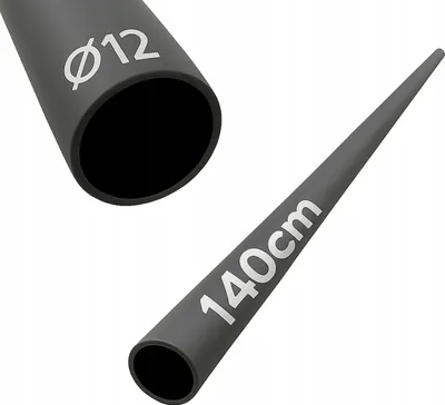 Immagine prodotto di Tubo - Tubo d'acciaio - 140 cm - ⌀ 12 mm - Nero - Verniciato a polvere - Ringhiera per scale - Riempimento balaustre