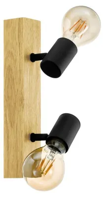 Produktbild von EGLO TOWNSHEND 3, Strahler Oberflächenbeleuchtung, E27, 2 Glühbirne(n), 60 W, 220 - 240 V, Schwarz, Braun