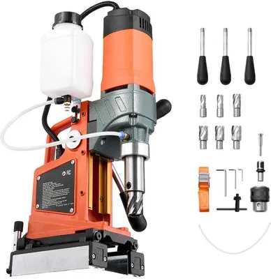 Obrázek produktu pro Elektrická vrtačka, 1400 W, průměr vrtání 50 mm, otáčky 0-850 ot./min, reverzní chod, 6 vrtáků, pro průmyslové a domácí použití