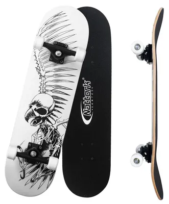Produktbild von Complete Skateboard 31 Zoll 9-lagiges kanadisches Ahorn Deck mit Karomuster für Anfänger und Jugendliche