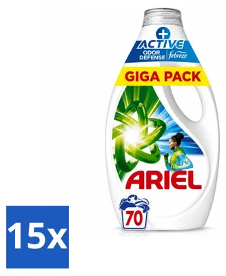 Produktbild von 15 x Ariel Flüssigwaschmittel Actieve Odor Defense - 3,15 Liter - Vorteilspackung - 15 Stücke