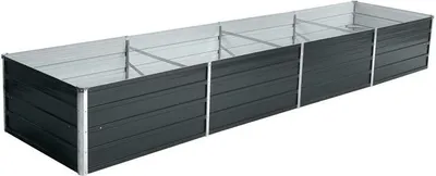 Produktbild von Metall Blumenbeet Hochbeet 320x80x45 cm Grau Pflanzbeet Gemüsebeet Pflanzkasten