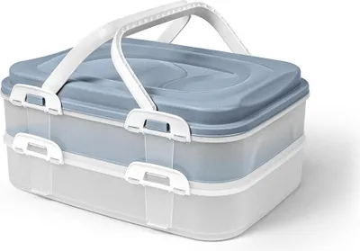 Produktbild von picknickbox mit Griffen, 2 Etagen, 40x30x18cm PH mix colors