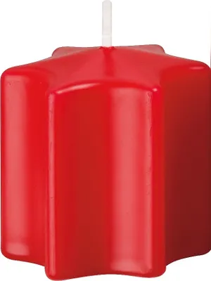 Produktbild von Adventset Sternkerzen Rot 6 x 6 cm, 4 Stück