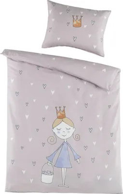 Produktbild von Renforce Baby-Bettwäsche aus 100% Baumwolle - Prinzessin 100 x 135 cm