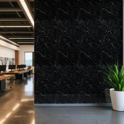 Produktbild von Eikuavons Wandpaneele 120×60 cm in schwarz-weißer Marmoroptik aus Verbundwerkstoff – 12er-Set