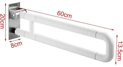 Produktbild von Toilettengriff - Klappbarer Haltegriff - 90° Schwenkbar - Wandmontage - Rutschfest - Stabil - Weiß