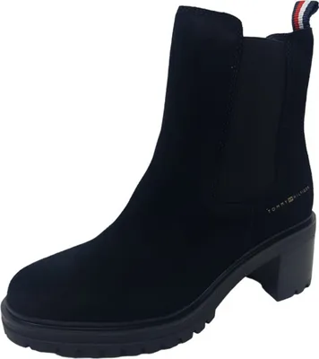 Produktbild von Tommy Hilfiger MIdheel Suede Bootie Kurzstiefel Schwarz