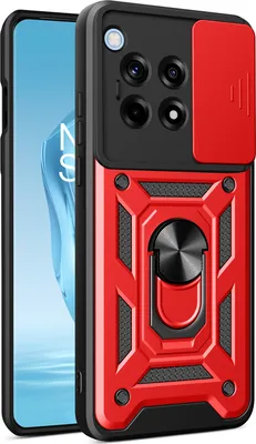 Produktbild von Hülle für OnePlus 12R Magnetische Ring Ständer Halter Dia Kameraschutz TPU Bumper Silikon Schutzhülle Rot