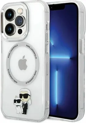 Zdjęcie produktu dla Etui Karl Lagerfeld Klhmp13Lhnkcit Na Iphone 13 Pro Hardcase - Przezroczyste Iconic Karl&Choupette Magsafe