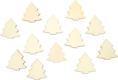 Produktbild von Oblique Unique 12 Holz Tannen Bäume Holzdeko Weihnachtsdeko Tischdeko Weihnachten - natur