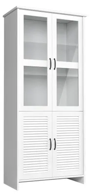 Zdjęcie produktu dla Szafka witryna biała MDF szkło nowoczesna elegancka