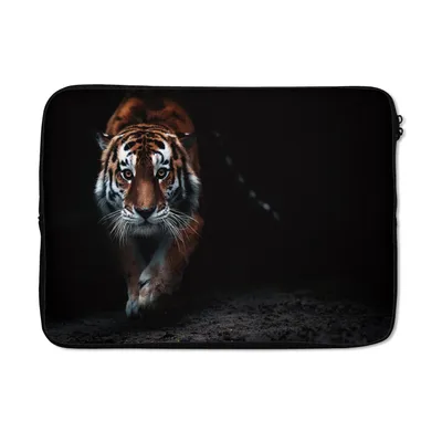 Produktbild von MuchoWow® Laptop Hülle 14 ZollTiere - Tiger - Schwarz - Wild - Porträt Laptoptasche - Laptoptasche - Stoßsicher - Schutzhaube
