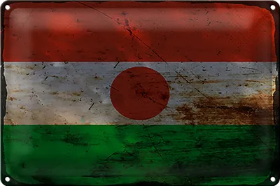 Produktbild von Blechschild Flagge Niger 40x30cm Flag of Niger Rost