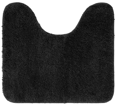 Produktbild von Toilettenmatte – Rutschfest – Mikrofaser – Mit Aussparung – Für Toilette – Schwarz 45 x 50 cm