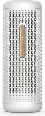 A white dehumidifier with a brown indicator is shown against a white background.