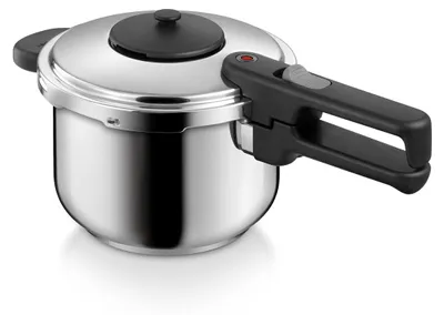 Schnellkochtopf 3 L Edelstahl für Induktion grau/schwarz