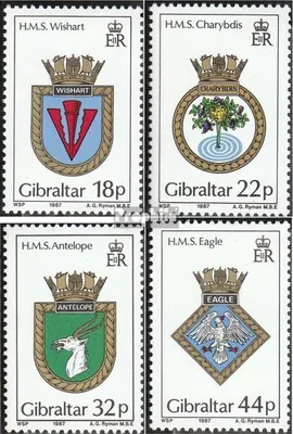 Produktbild von Briefmarken Gibraltar 1987 Mi 521-524 (kompl.Ausg.) postfrisch Schiffswappen