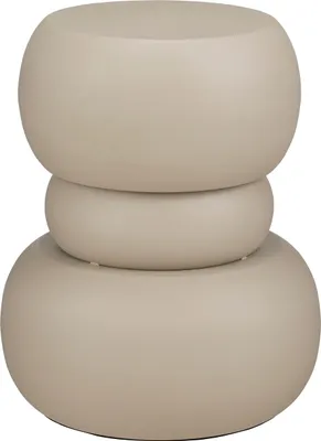 Zdjęcie produktu dla Mica Decorations Zea Okrągły stolik pomocniczy – stolik do salonu – 51 x 42 cm – żelazo, MDF, aksamit – kolor złamanej bieli