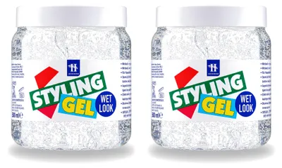 Image de 2 gels de coiffage Hegron, effet mouillé - 500 ml - Pack avantageux - 2 pièces