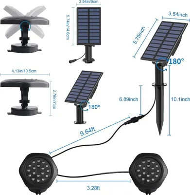 Obrázok produktu pre Solárne osvetlenie rybníka Solárne podvodné osvetlenie rybníka IP68 Vodotesné ponorné LED svetlá pre akvárium Záhrada Bazén Fontána