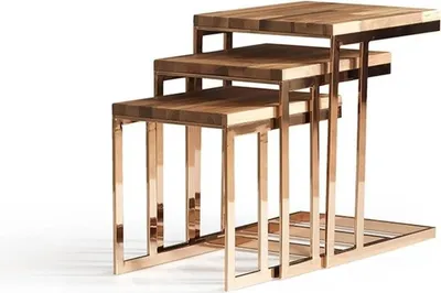 Produktbild von Modern Komplett 3tlg Beistelltisch Einrichtung Wohnzimmer Design Möbel