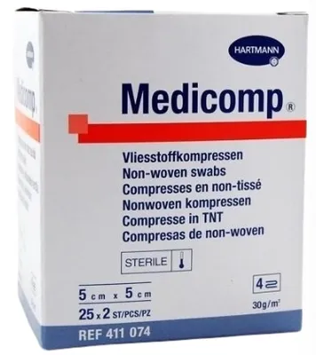 Immagine prodotto di Medicomp compresse sterili in tessuto non tessuto 5 x 5 cm, 50 pezzi