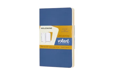 Produktbild von Moleskine Volant, 2er Set, Weicher Einband, Pocket (9x14), Blanko, Vergissmeinnicht Blau, Bernsteingelb