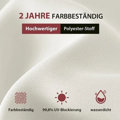 Productafbeelding van Famanu zonnescherm, rechthoekig, 180x130 cm - Geschikt voor balkon, terras en tuin - Windbestendig - UPF 50+ bescherming
