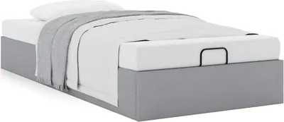 Produktbild von Ottoman-Bett ohne Matratze Hellgrau 100x200 cm Stoff