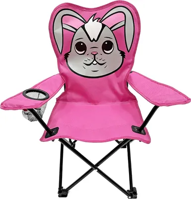 Kinder Anglersessel Pink mit Getränkehalter und Tasche Motiv hase