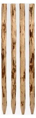 Produktbild von 4er-Set Holzpfosten 9x9 cm für Staketenzaun aus geschälter Haselnuss - Rund mit 120 cm Länge - Natur