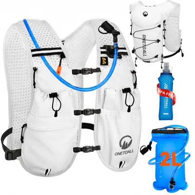 Imagen del producto de Chaleco de running para mujer ONETOALL con vejiga de hidratación de 2L de TPU/botella de agua de 500 ml, ligero