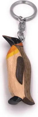 Produktbild von Onwomania Schlüsselanhänger aus Holz Pinguin Königspinguin Vogel Antarktis Anhänger Charm