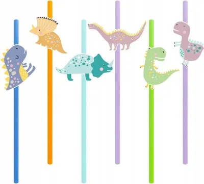 Produktbild von Strohhalme DINOSAURIER Dino Tubes 6 Stk.