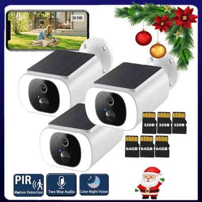 IeGeek 2PCS 3MP Camera Surveillance WiFi Exterieure 360° Camera IP Vision Nocturne Couleur, Détection Humaine, Audio Bidirectionnel