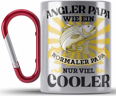 Produktbild von Trendation - Angler Papa Geschenk Vatertag Geschenkidee von Sohn für Angler-Vater (Rot)