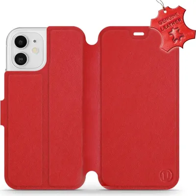 Produktbild von Echtleder Handyhülle für iPhone 12, Mobiwear Leather, Rot