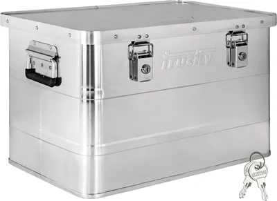 Produktbild von Aluminium Box mit Deckel Silber Alu Kiste Box Alukiste 65 Liter Transportbox Metallbox Alu Aufbewahrungsbox Boxen Abschliessbar Metallkiste Trucky