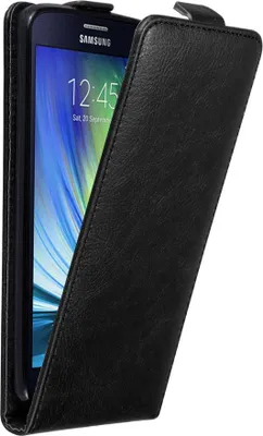 Produktbild von Cadorabo Hülle für Samsung Galaxy A7 2015 Schutz Hülle in Schwarz Flip Etui Handyhülle Case Cover