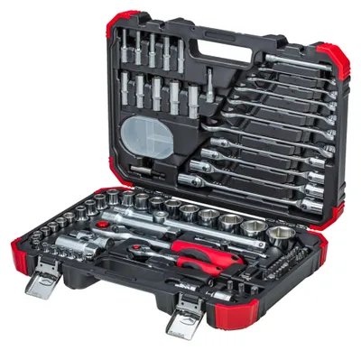 Immagine prodotto di Set di chiavi a bussola rosse GEDORE 1/4 + 1/2 92 pezzi