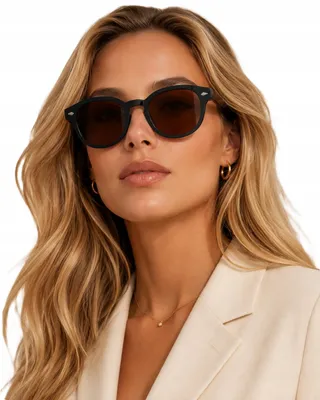 Produktbild von Uni Sonnenbrille Schwarz Braune Gläser Retro UV400