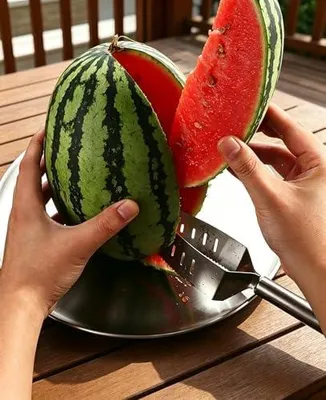Produktbild von Edelstahl Dreieckiger Obstteiler für Wassermelonen