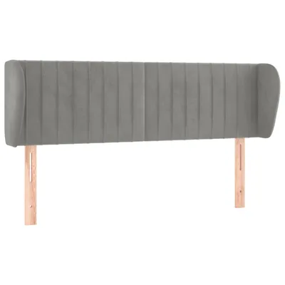 Produktbild von Kopfteil mit Ohren Hellgrau 147x23x78/88 cm Samt