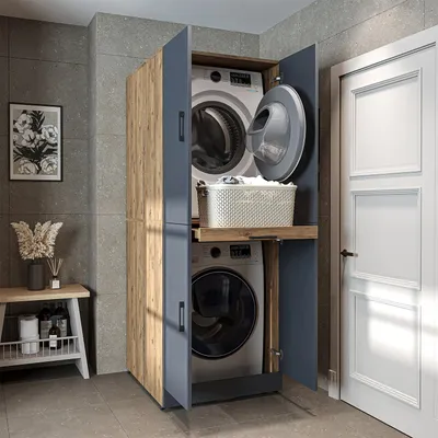 Produktbild von Roomart DORA-I Waschmaschinenschrank 70 cm breit, Anthrazit-Eiche