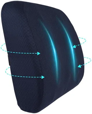 Imagen del producto de Ibenzoa® Almohada lumbar ergonómica – Cojín de espuma viscoelástica para la zona lumbar, ideal para la oficina, el coche y el hogar, con funda de malla 3D transpirable, lavable, correas ajustables, 0,52 kg