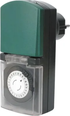Immagine prodotto di Timer meccanico per esterni, IP44, 3680 W, 16 A, mini programmatore, cicli di 30 minuti, sicurezza bambini, bianco